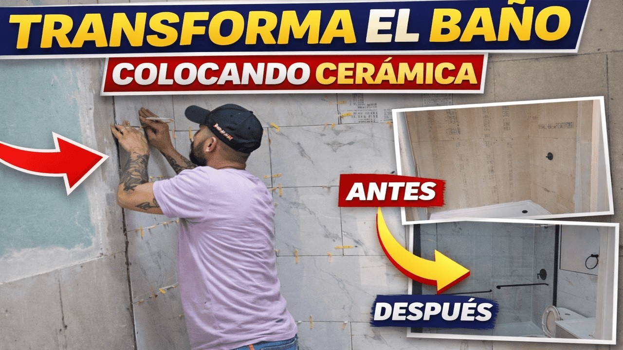 Así Transformé Este Baño | Colocación de Cerámica En El Baño Paso a Paso
