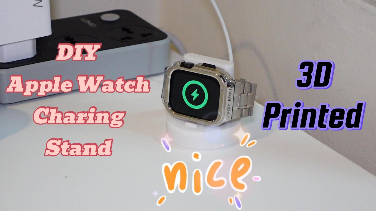 DIY Apple Watch Charging Stand with Cable Winder: 3D Printed