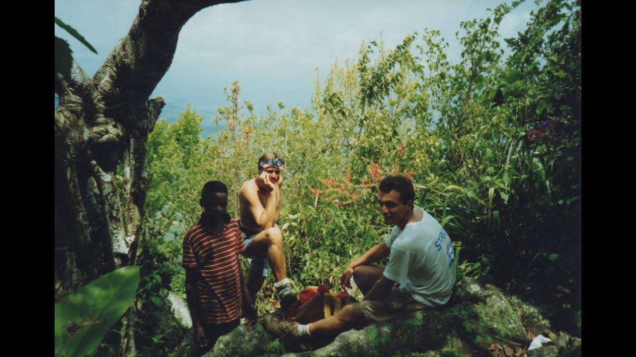 St  Lucia July 14, 1991: Castries from Morne Fortune and the Pitons
