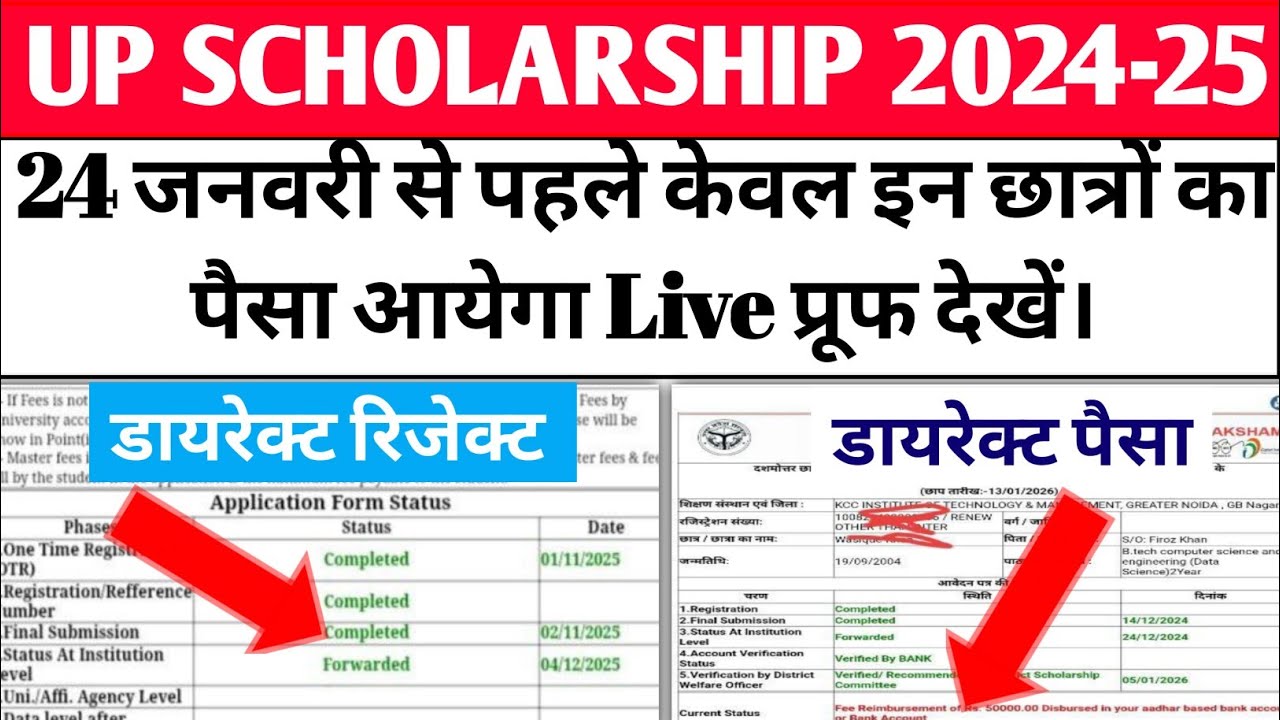 up scholarship latest news today/up scholarship latest news/up scholarship Kab Ayega 2024-25