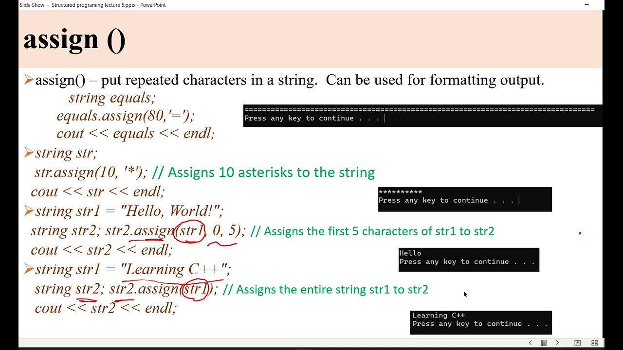 Lecture 5.1 : Char and Strings