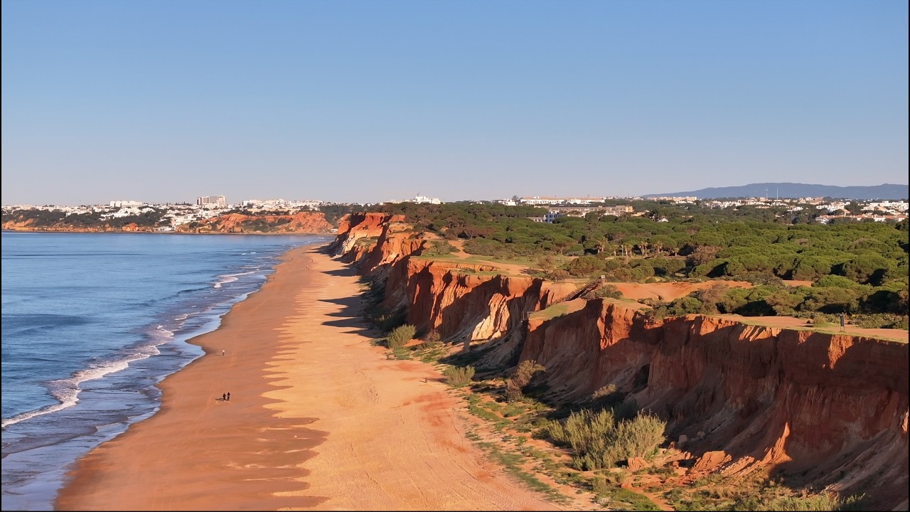Algarve Sunrise Drone Views | Peaceful Beach Morning near Albufeira, Portugal (4K Relaxing Scenery)