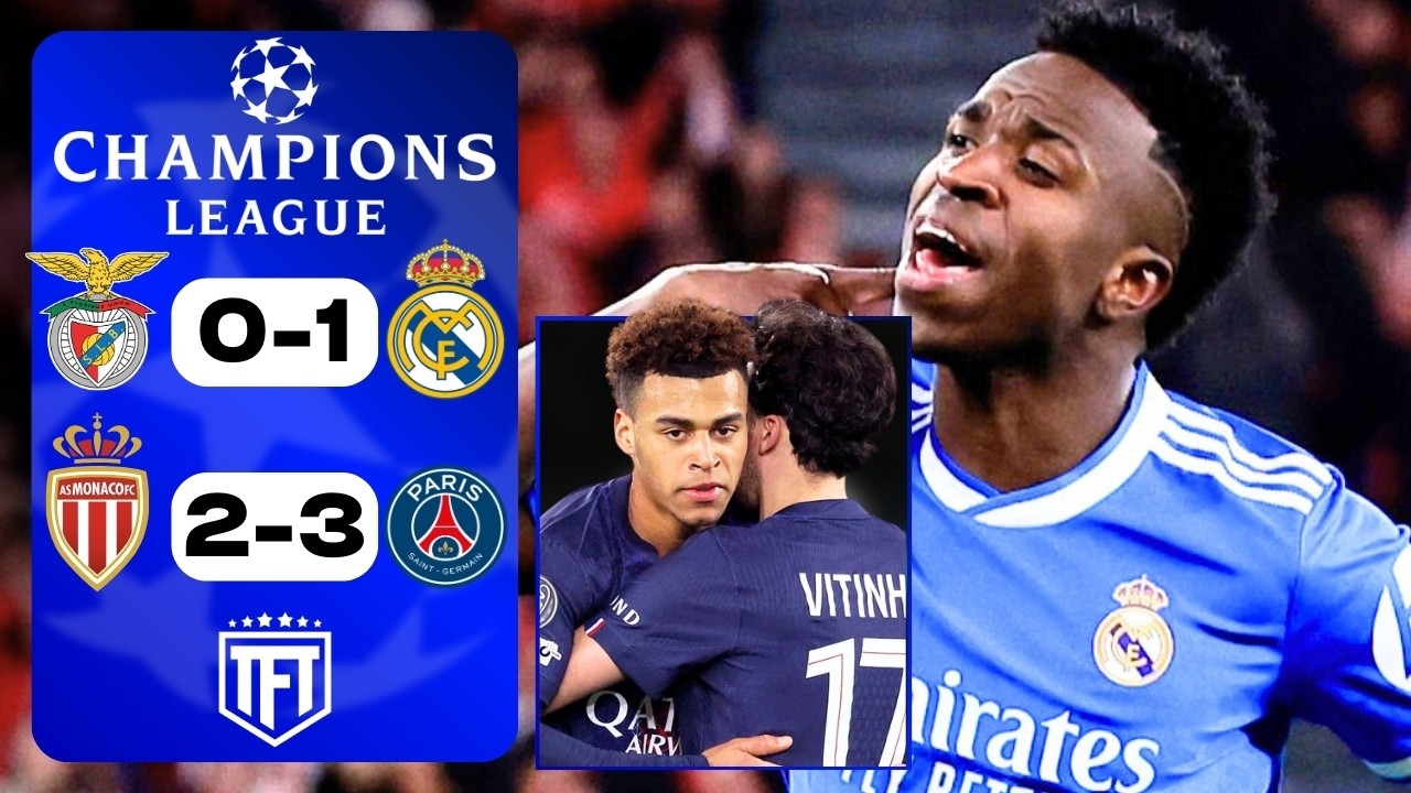 Vinicius Junior SCREAMER WINS IT! Benfica 0-1 Real Madrid | PSG COMEBACK! Monaco 2-3 PSG