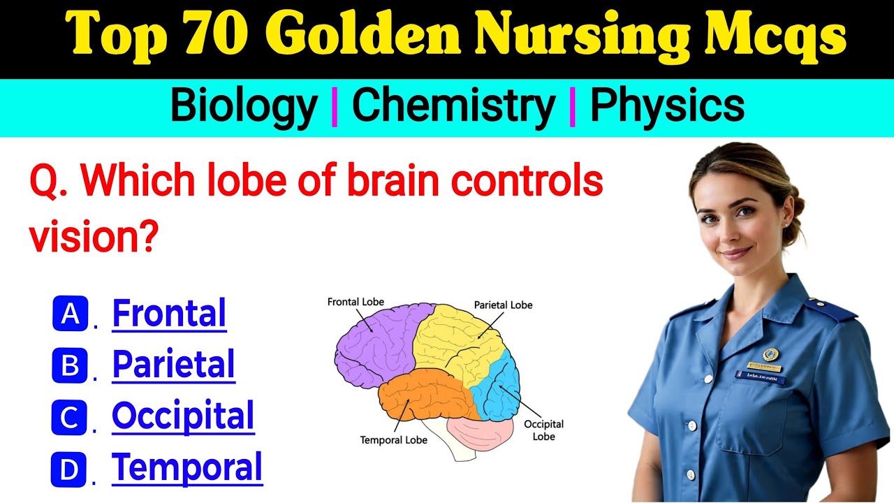 Top 70 Nursing Mcqs 2025 | Biology, Chemistry and physics mcqs | All nursing exams mcqs 
