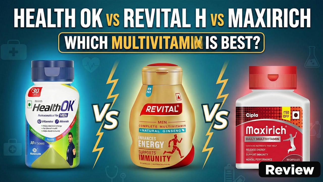 Which is the Best Multivitamin Supplement | Health OK, Revital H, and Maxirich Comparison in Hindi
