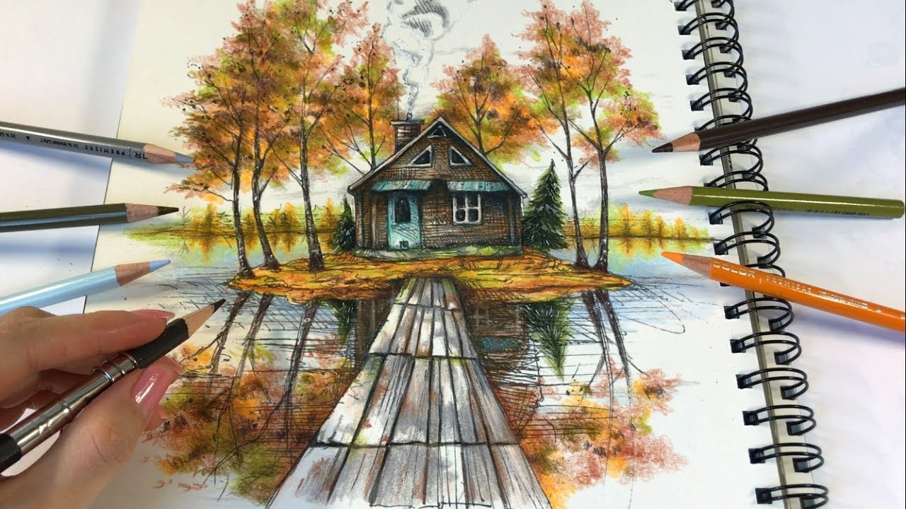 The Lake House | Ticket To Dreams Coloring Book by Karolina Kubikowska