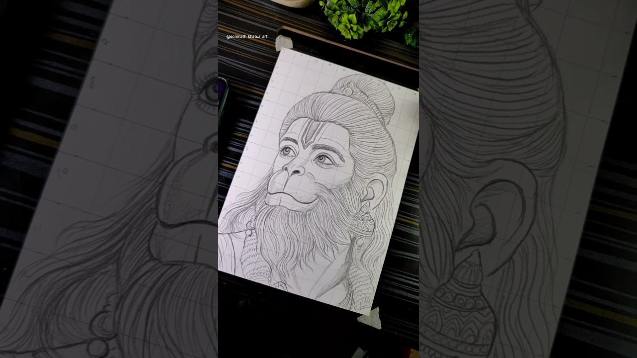 Lord Hanuman Ji drawing Outline ❤️&zwj;🩹✍️🙏 #shorts #hanuman #hanumanchalisa #drawing #hanumanji