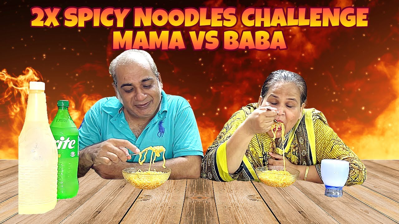 2x Spicy Noodles Challenge 🥵 Mama Vs Baba