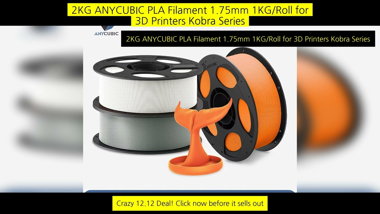 2Kg Anycubic Pla Filament 1.75Mm 1Kg/Roll For 3D Printers Kobra Series Neat