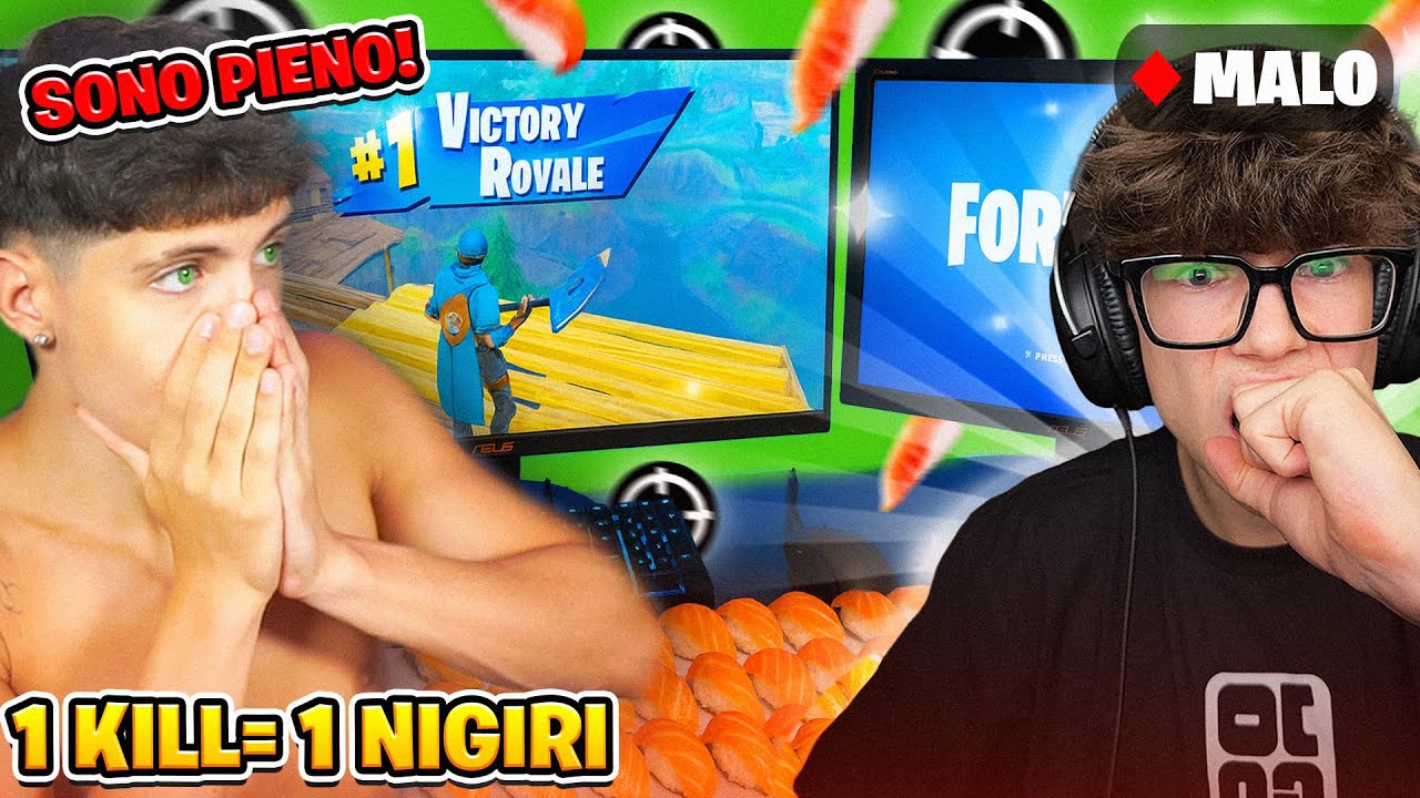 OGNI KILL DI MALO MANGIO 1 NIGIRI SU FORTNITE!🍣😋