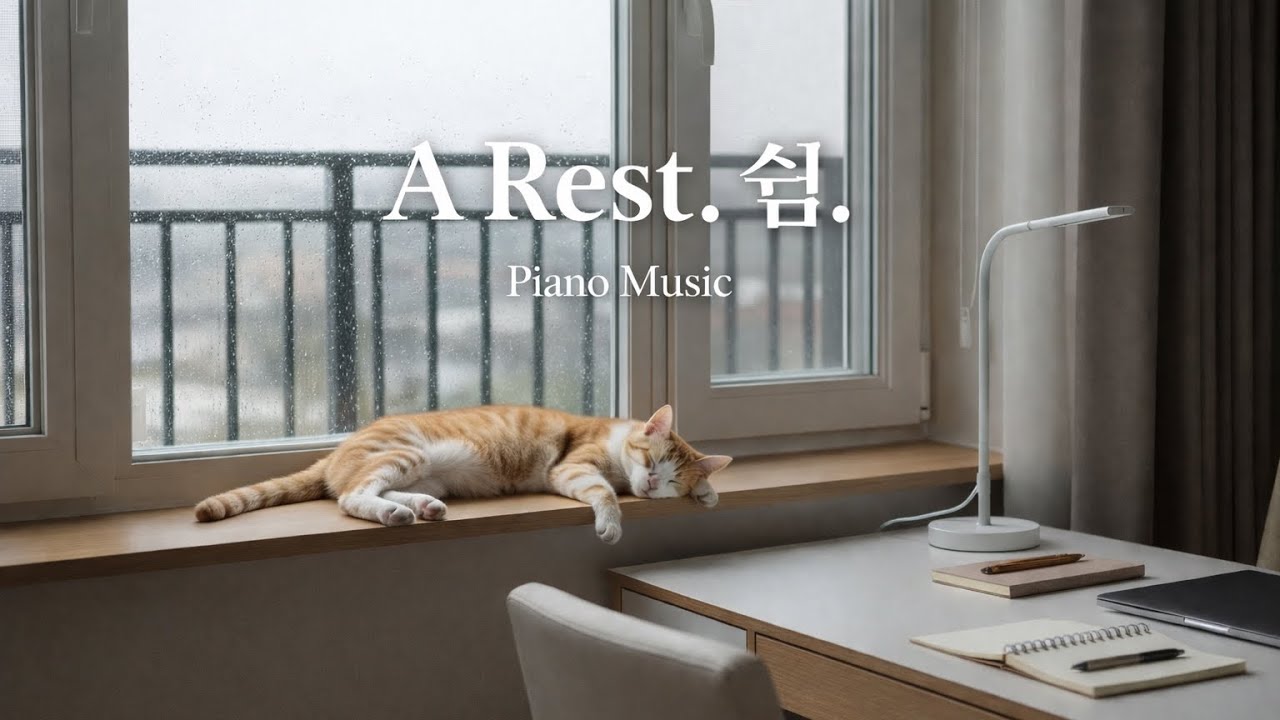 𝗣𝗹𝗮𝘆𝗹𝗶𝘀𝘁 오늘은 그냥 게으른 고양이로 있고 싶어 🐾 💤 창가에서 졸고 있는 고양이의 오후 🐈 A Sleepy Afternoon Cat | Rain Sounds & Piano