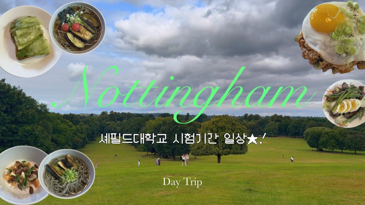[Eng] 🇬🇧노팅엄🦌🌳 | 셰필드대학교 석사 프리세셔널 시험기간🏫 | 집밥 요리 일상👩🏻‍🍳 (feat.가지소바🍆) | Nottingham 당일치기 여행