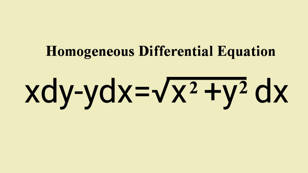 xdy-ydx=√(x^2+y^2)dx #ДифференциальноеУравнениеL485 @MathsPulseChinnaiahKalpana