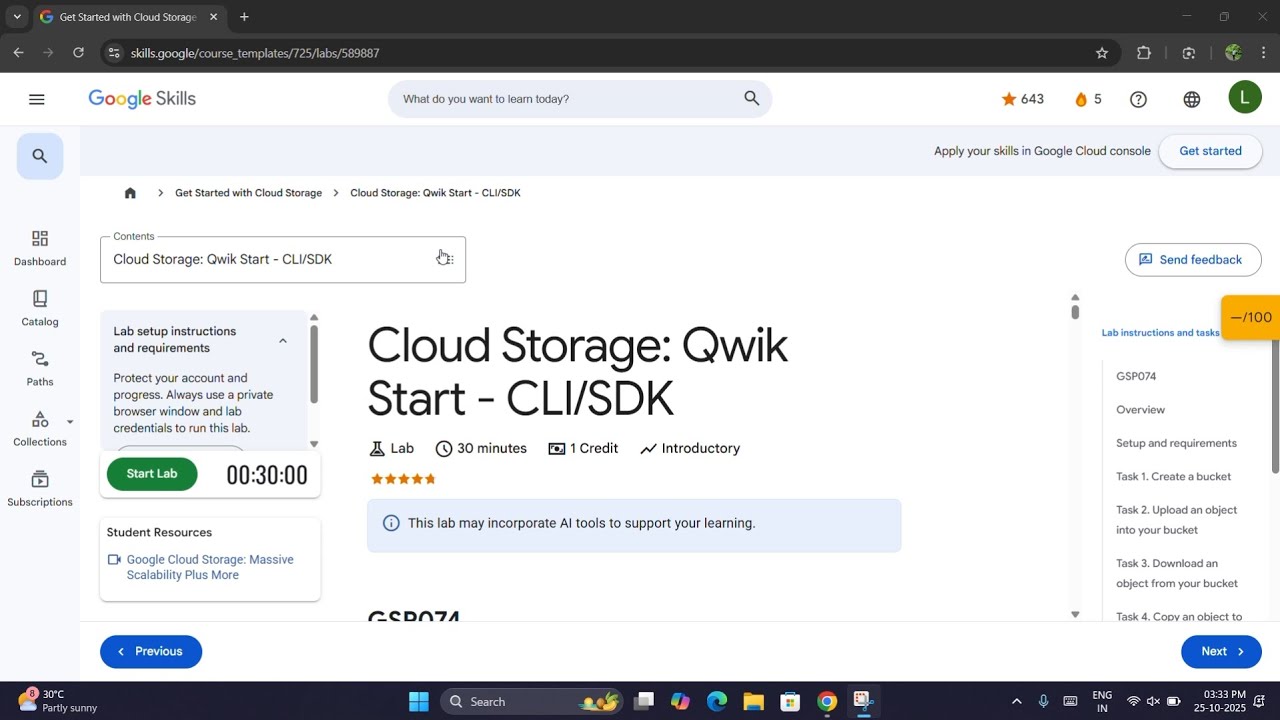 Cloud Storage: Qwik Start - CLI/SDK | GSP074 Qwiklabs Walkthrough (gsutil)