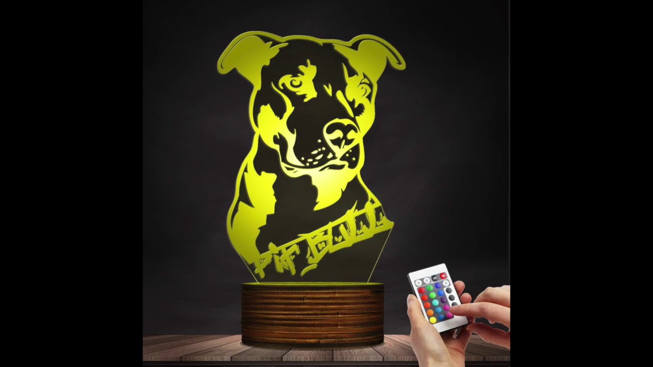 Pit Bull 3D LED table lamp Product demo