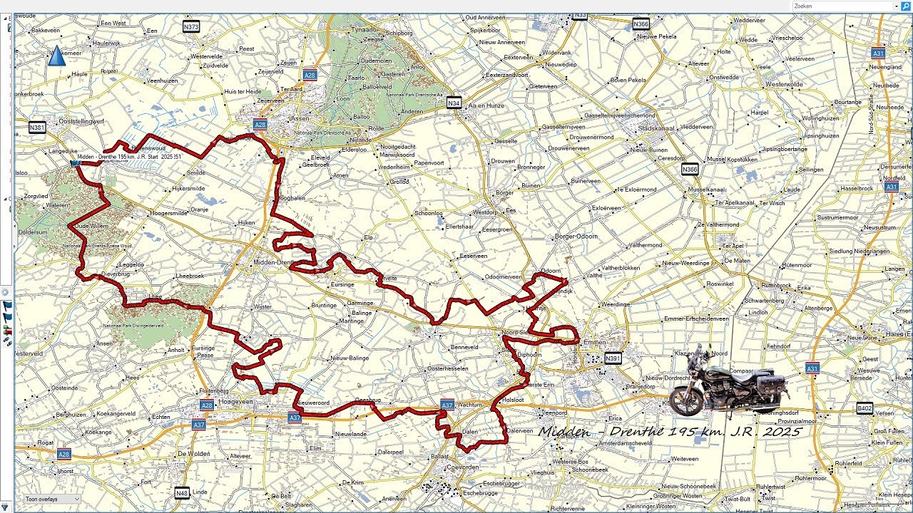 Midden - Drenthe 195 km. J.R.  19-8-2025, voorgereden warme dag 26 gr