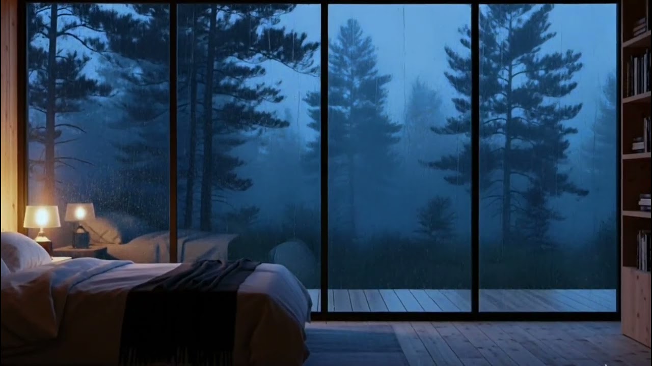😴 Gentle Rain Sounds in a Cozy Cabin | Let It Play All Night