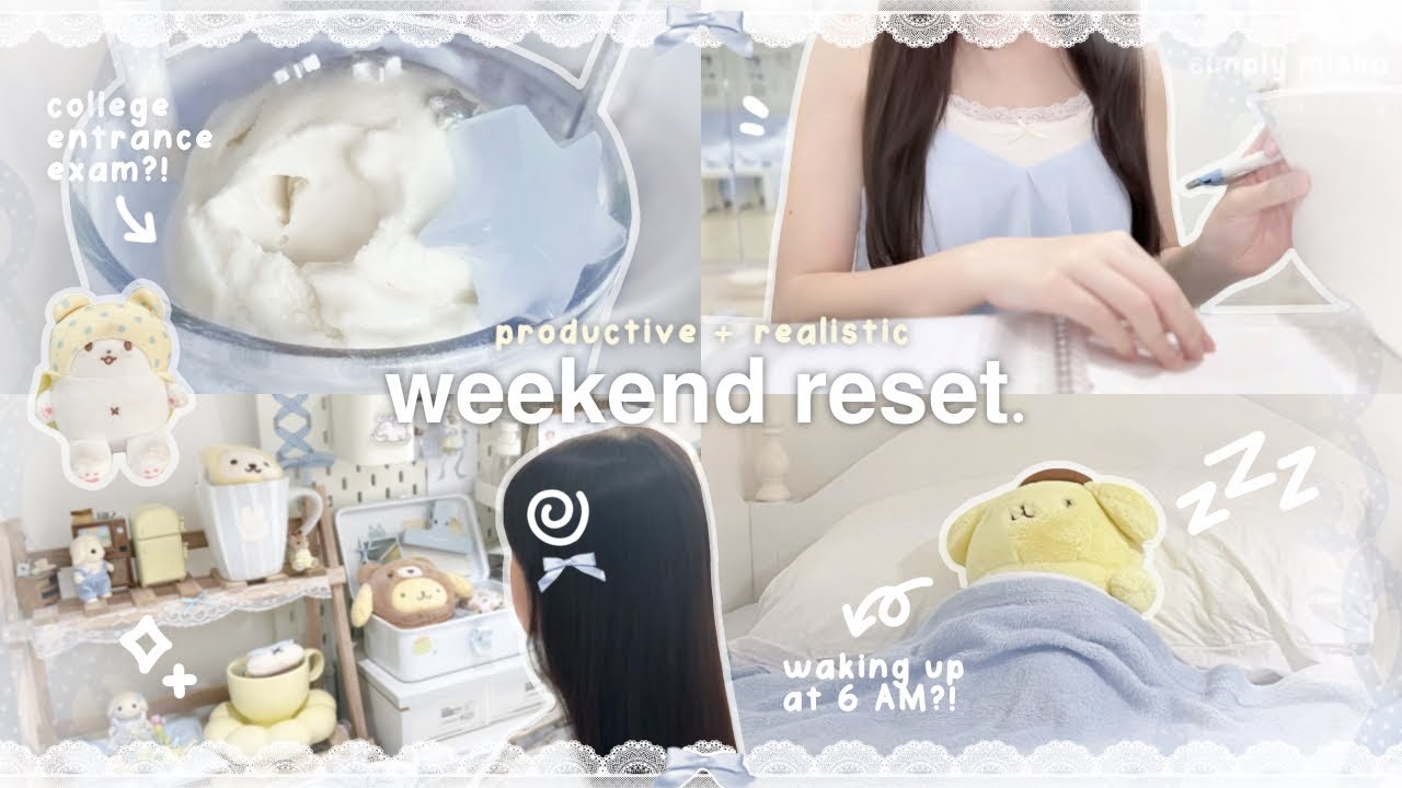 WEEKEND RESET ROUTINE🐰🎧 : productive stu(dying), friday reset routine, college entrance exam ?!