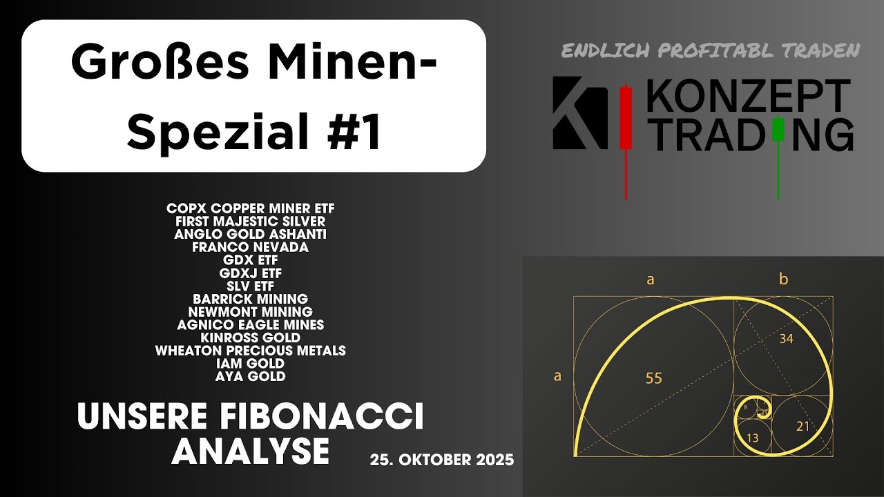 GRO&szlig;ES MINENSPEZIAL 1/2 - Fibonacci-Analyse von 28 Gold-/Silber- Minenwerten▶️Diese Werte sind long!