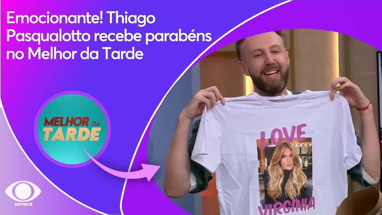 Emocionante! Thiago Pasqualotto recebe parab&eacute;ns no Melhor da Tarde