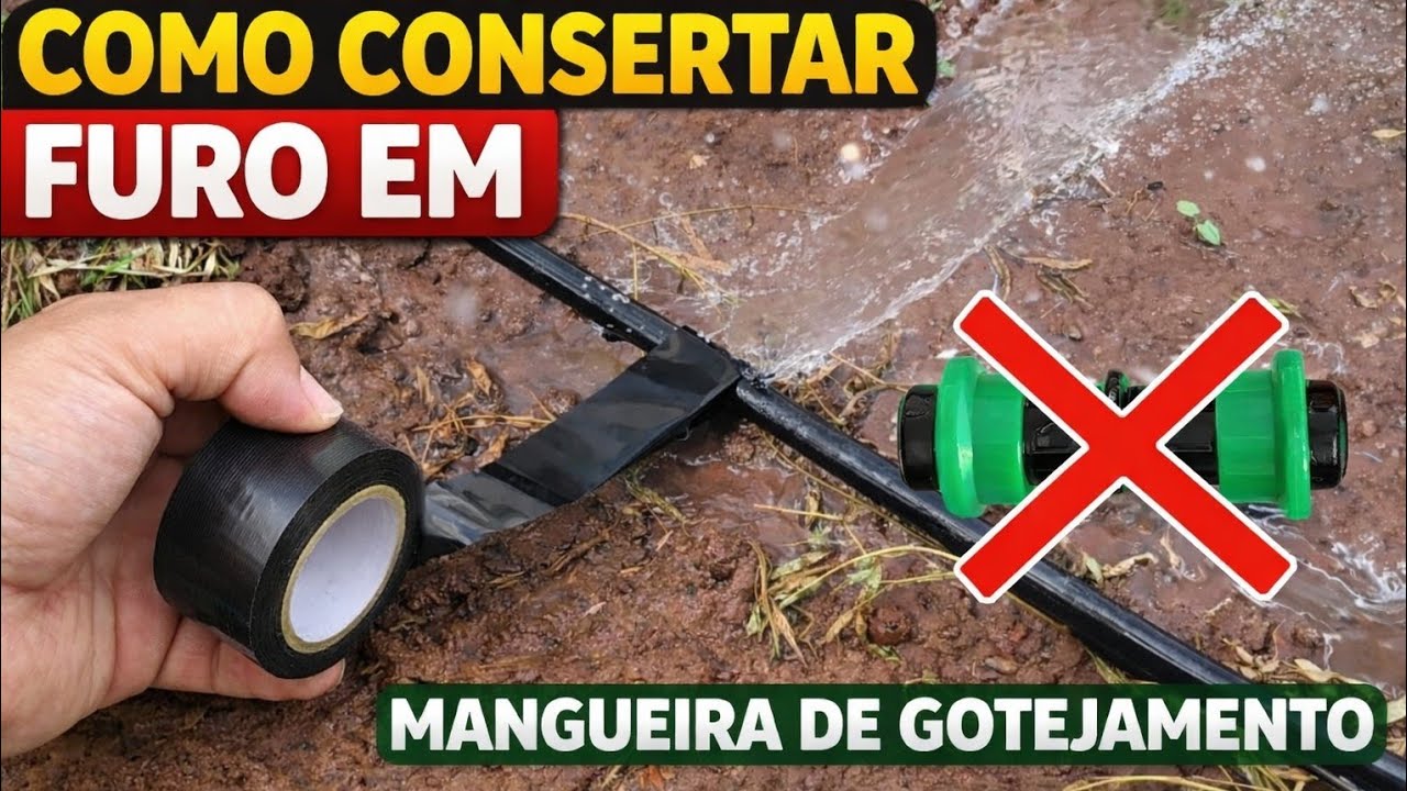 Melhor maneira de consertar furo em mangueira de gotejamento 