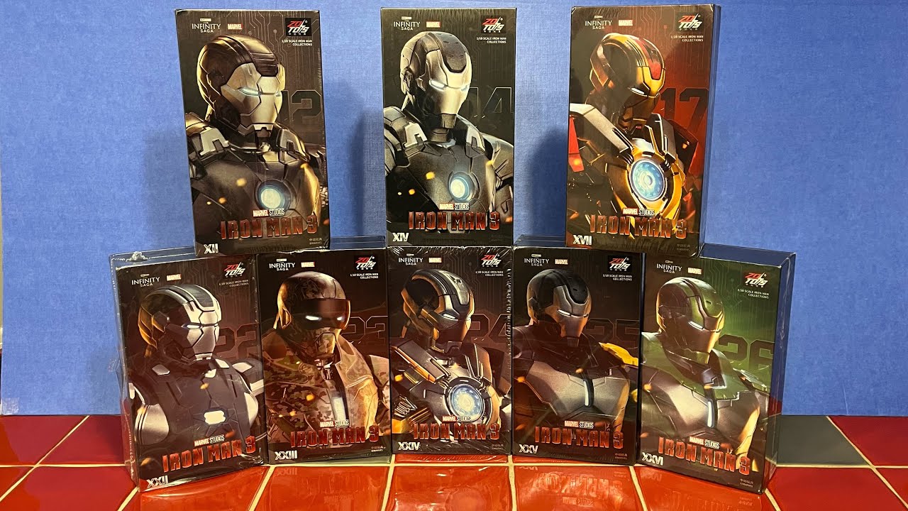 Iron Man Mark 12, 14, 17, 22, 23, 24, 25 & 26 ZD Toys.
