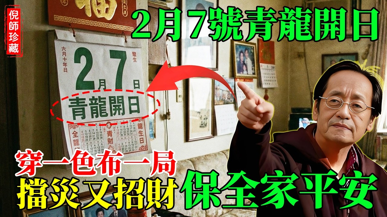 倪海廈：2月7日「青龍吉日」，為什麼我叫你千萬別往「南方」走？倪師警告：一步踏錯就是鬼門關！只有身上帶「這一紅」才能把災難變黃金！#倪海廈 #壬子日 #穿衣改運 #招財風水 #十二生肖運勢 #每日黃曆