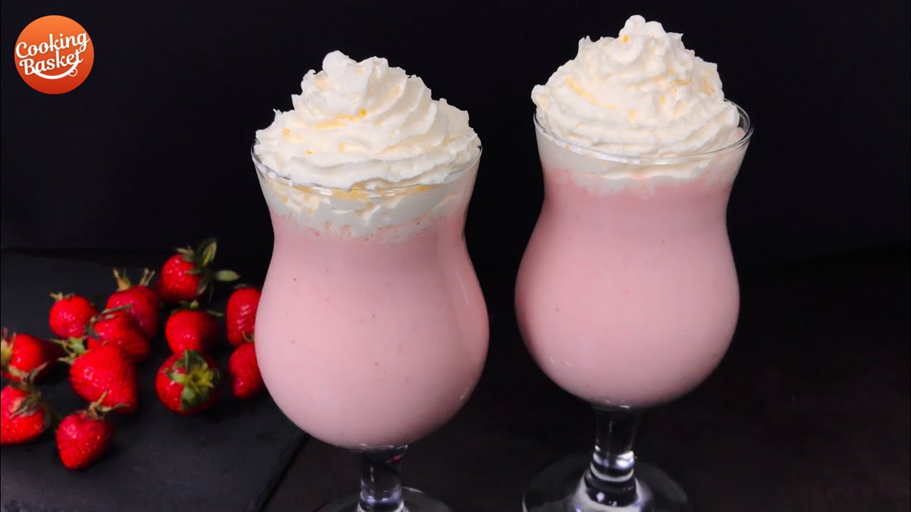 1 Min Strawberry Milkshake | Homemade Strawberry Milkshake Recipe | Strawberry Milkshake | Milkshake