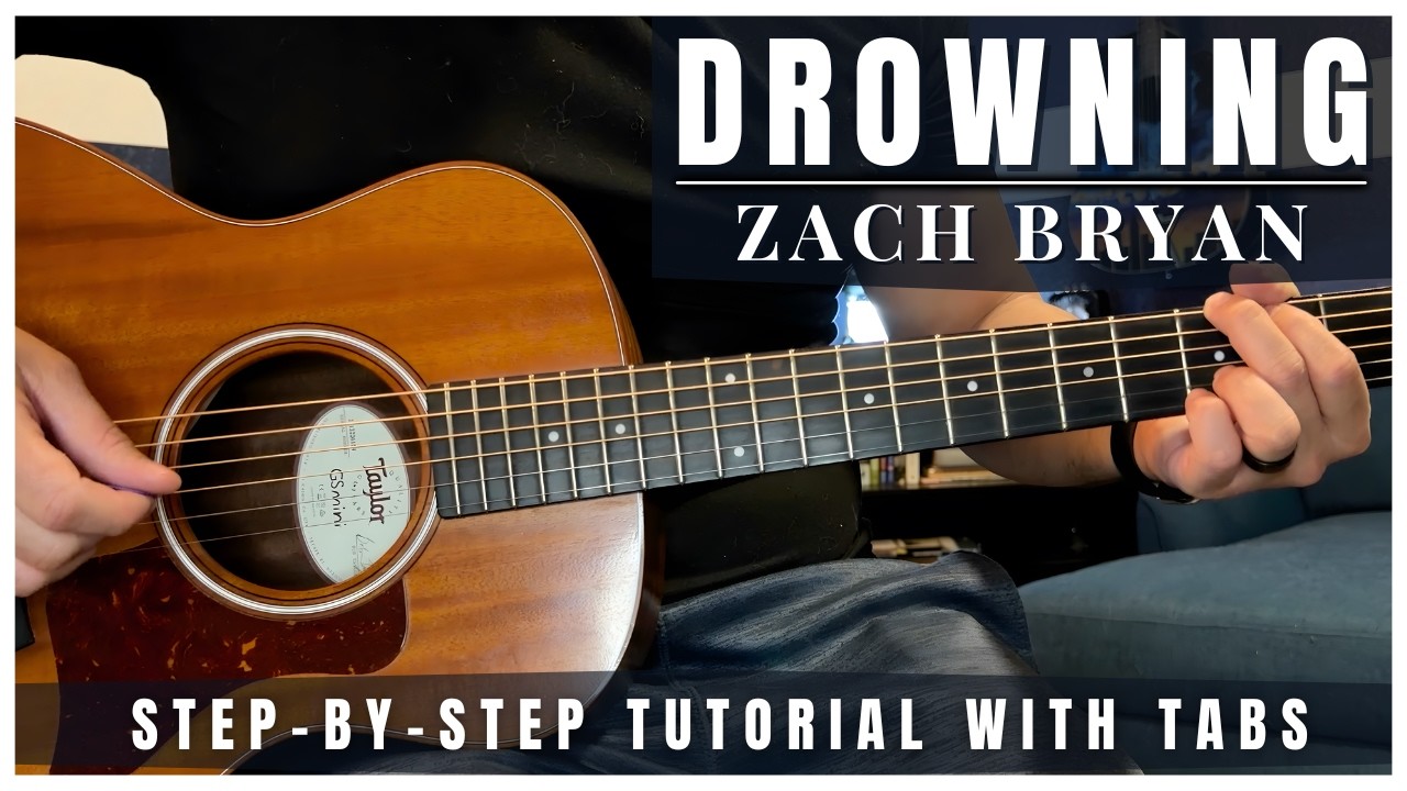Drowning (Acoustic) - Zach Bryan | Guitar Tutorial + Tabs