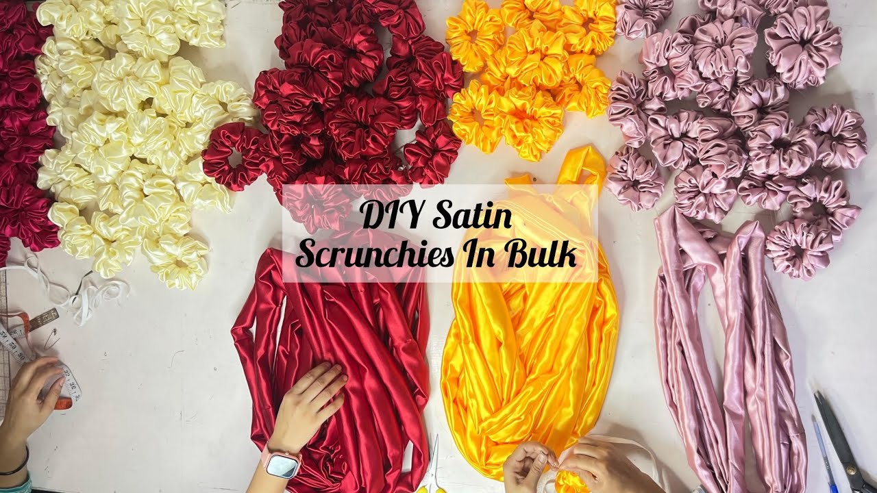 How to Make Satin Scrunchies in Bulk | Step by Step Scrunchie Making Process | Small Business Idea