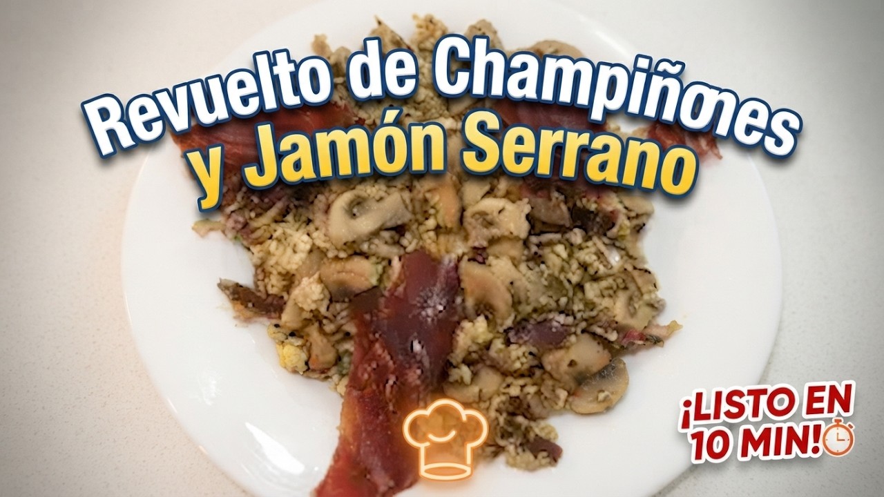 🥓🍳 Revuelto de Champiñones con Huevos y Jamón Serrano 😋 | Receta Fácil, Rápida y Deliciosa