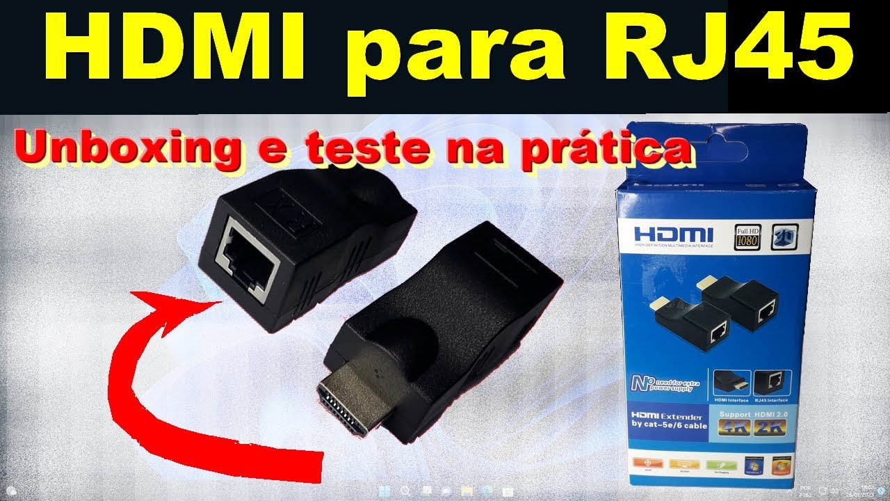 TESTANDO CONVERSOR EXTENSOR HDMI PARA RJ45 // TX RX // HDMI PARA CABO DE REDE