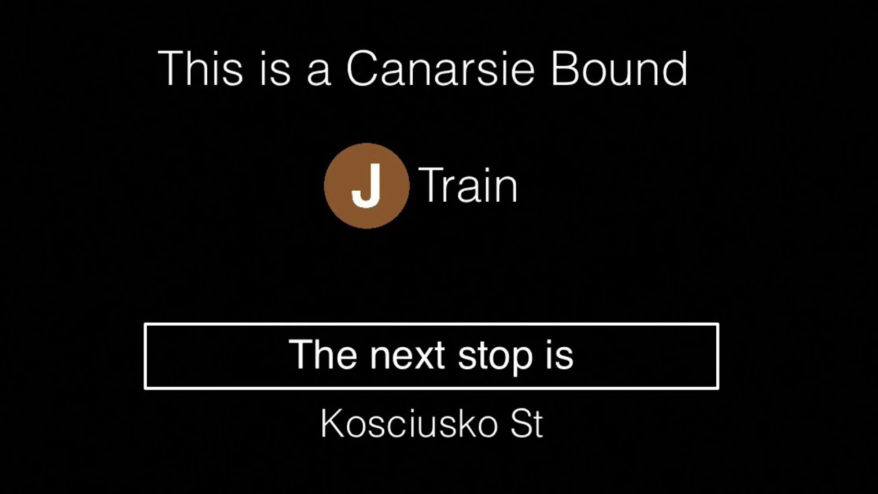 R143 J Train via L Line to Canarsie Rockaway Parkway Announcement