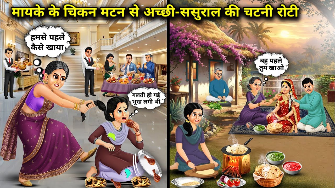मायके के चिकन मटन से अच्छी-ससुराल की चटनी रोटी || in-laws' chutney and roti || SAS Bahoo ki ख़टपट || 
