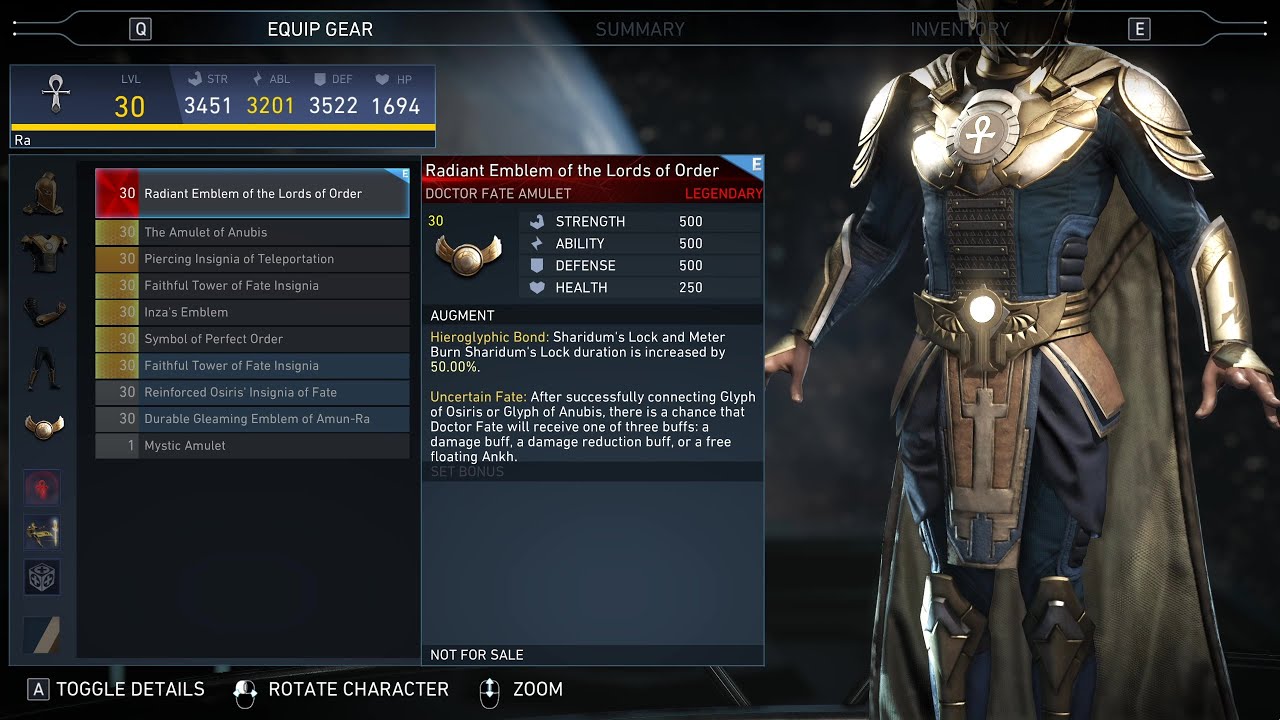Order & Chaos - Doctor Fate Legendary Gear Unlocked | Injustice 2