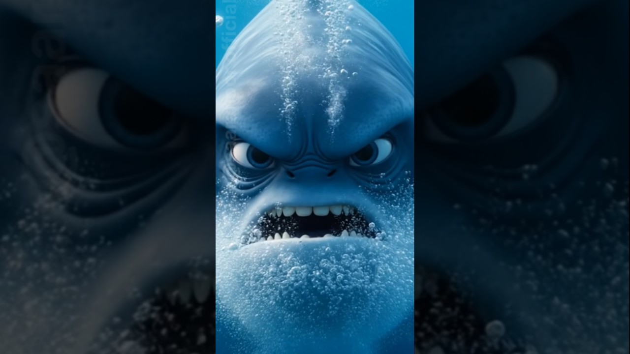 A Giant Blue Whale saves a tiny Turtle from a Shark 😭🐋🐢 