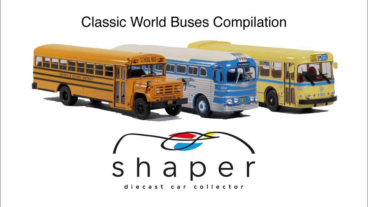 Classic Buses Compilation Diecast Models 1:43 / Miniatures Vehicles / Car Digital Museum