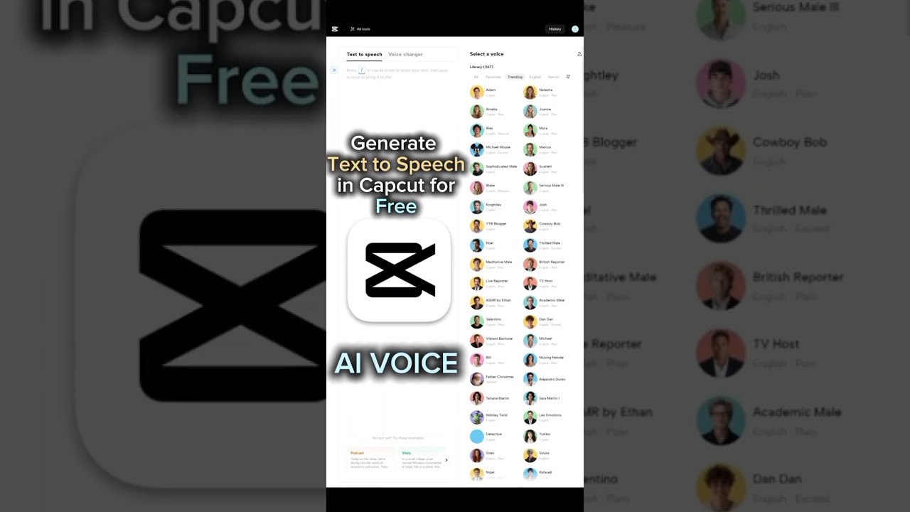 ✅How to generate text to ai voice for free in capcut
