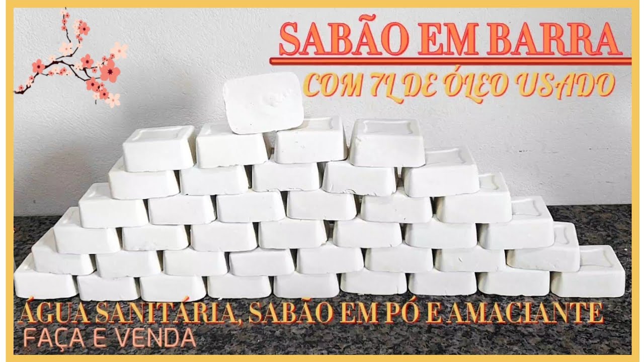 🔴SABÃO EM BARRA COM 7 LITROS DE ÓLEO USADO- COM SABÃO EM PÓ E SAL MEGA DURO🔴