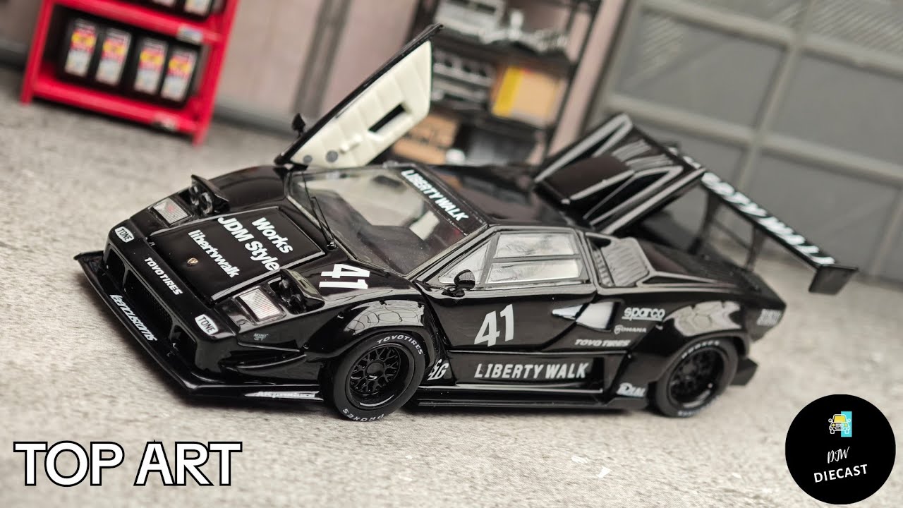 Lamborghini Countach LBWK Black by Top Art 1/64 | UNBOXING and REVIEW