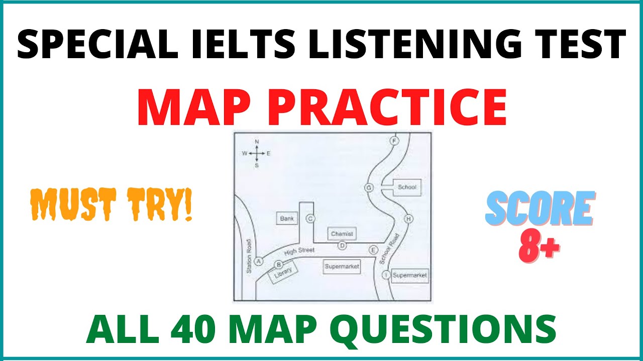 MAP PRACTICE | IELTS LISTENING TEST | ONLY MAP DIAGRAMS | ALL 40 QUESTIONS BASED ON MAPS