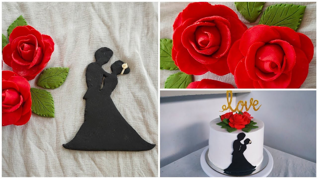 fondant couple tutorial|fondant couple without cutters|fondant cake|fondant decoration|wedding cake