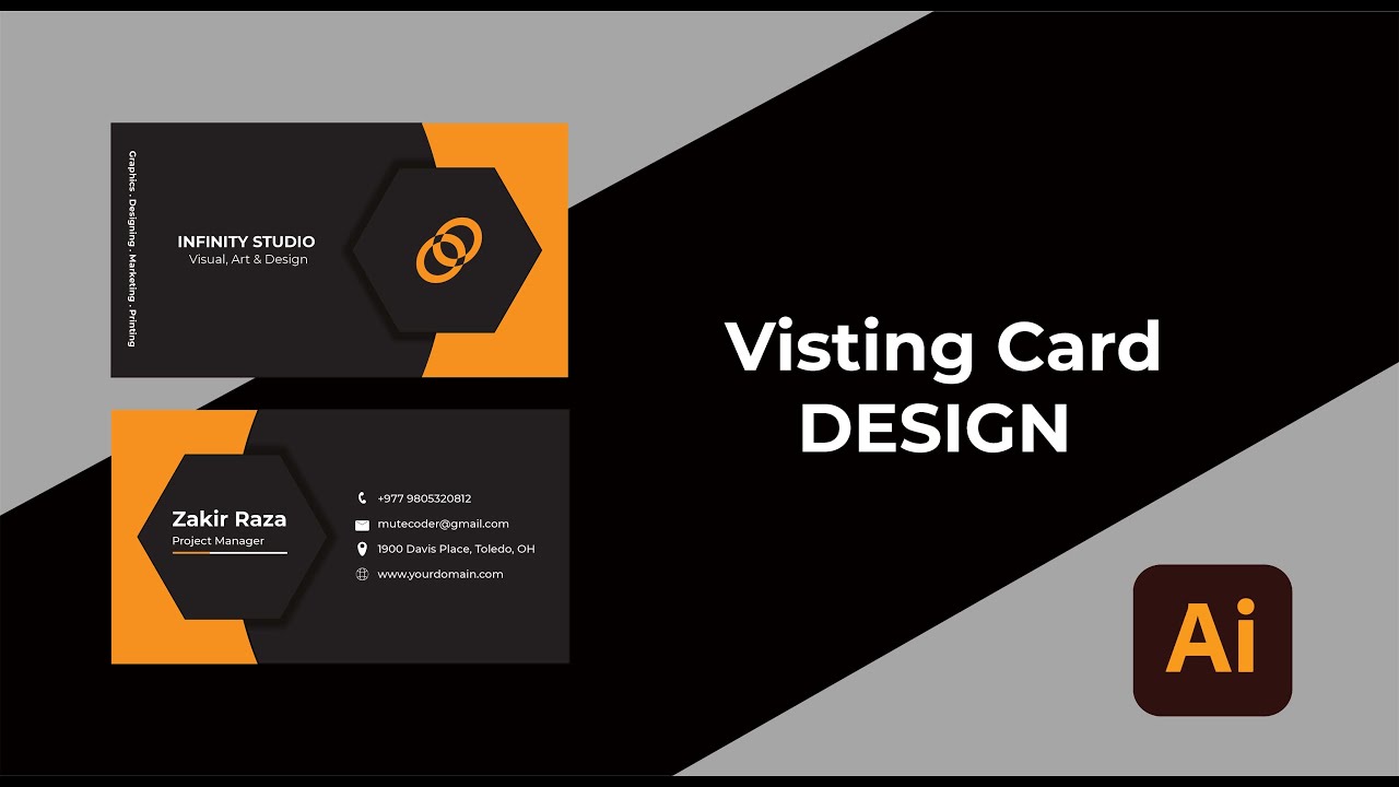 Business card, Visiting Card design with 3d elements free download || GfxCopilot