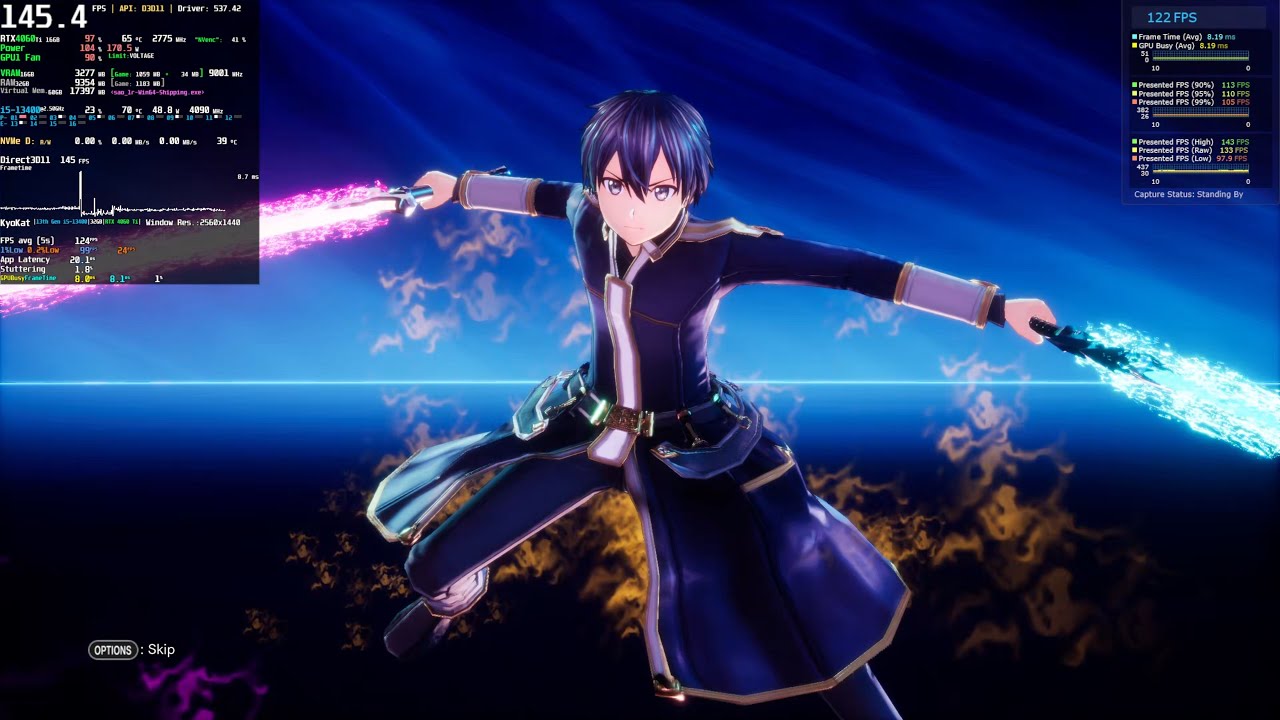SWORD ART ONLINE Last Recollection SAO PC FPS Performance - RTX 4060 Ti ソードアート・オンライン ラスト リコレクション