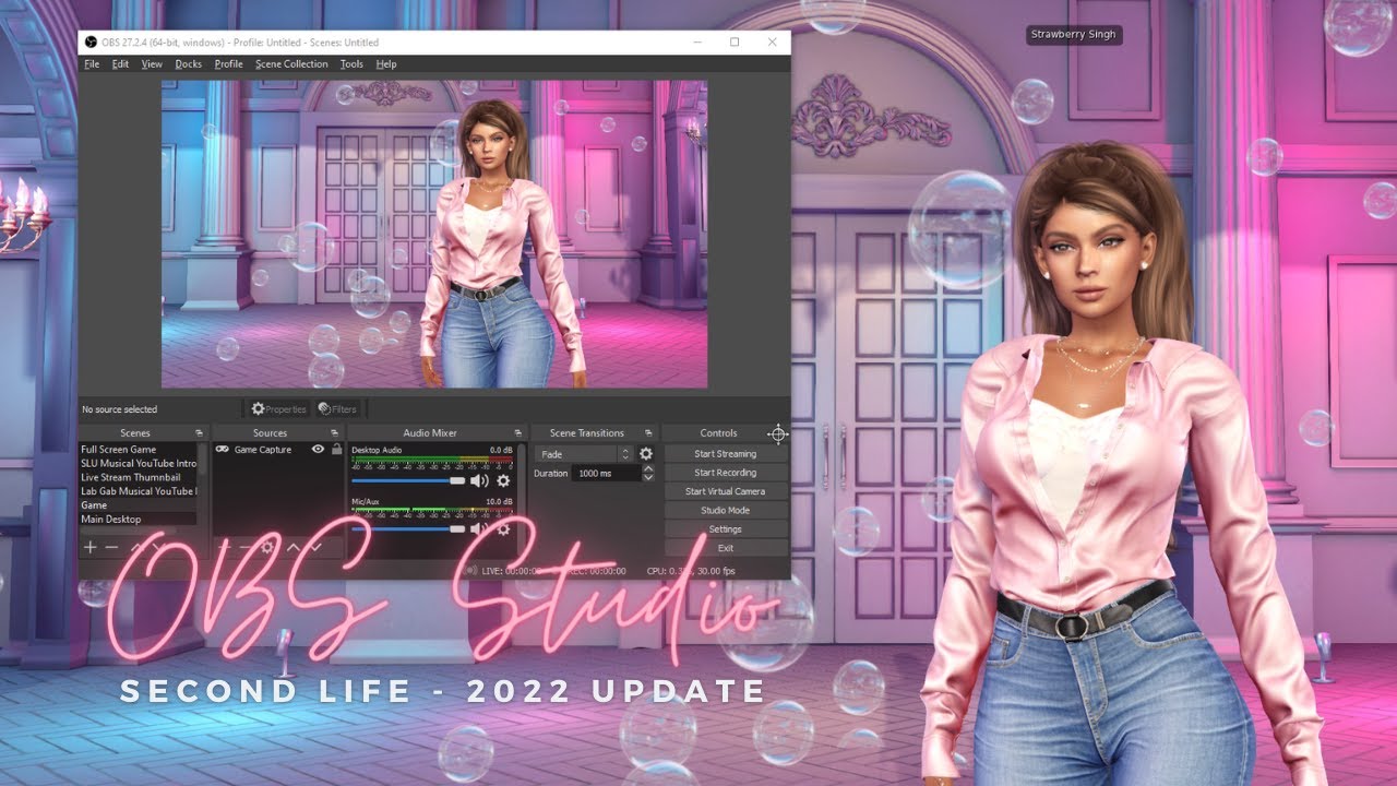 Record or Stream with OBS Studio for Second Life - 2022 Update