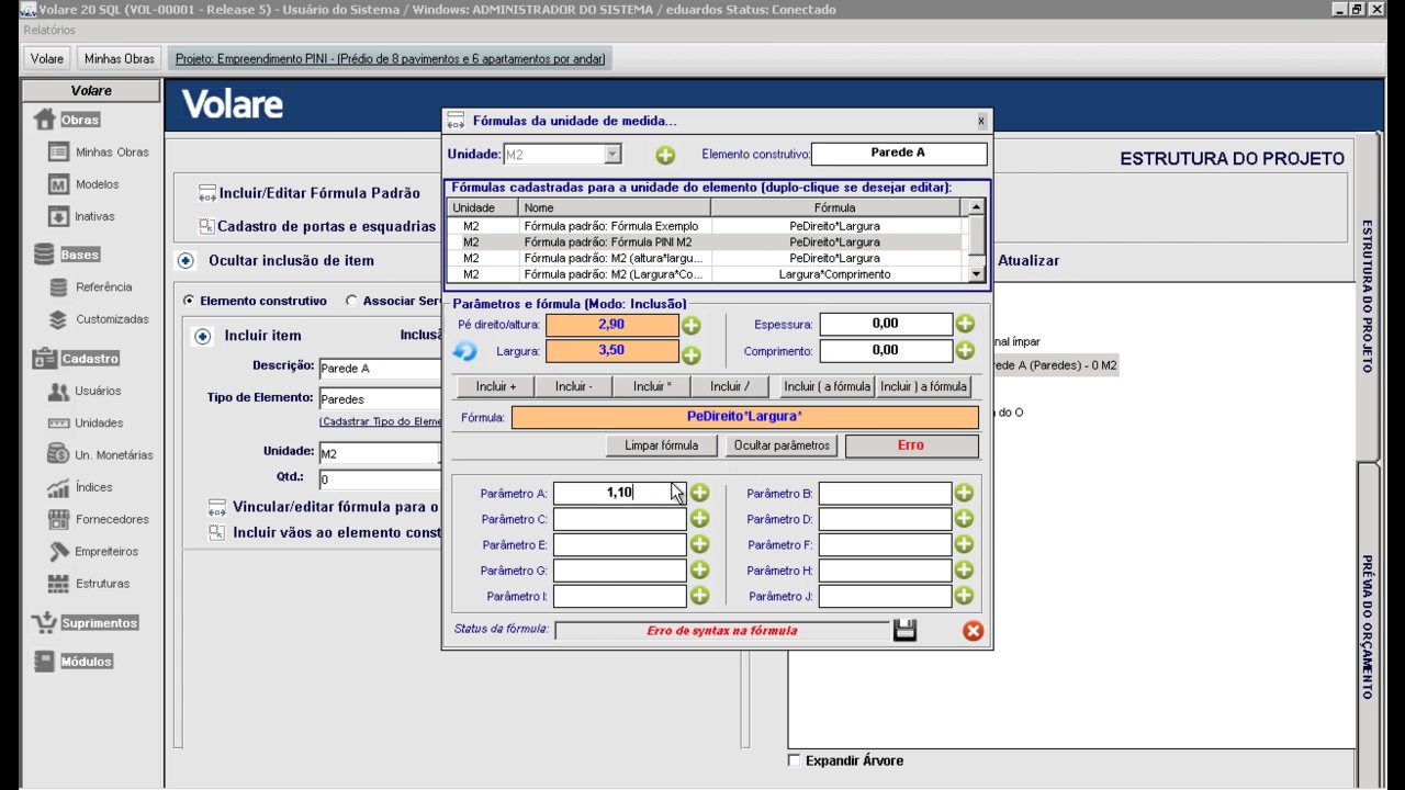 Volare 20 software de or&ccedil;amento constru&ccedil;&atilde;o civil Pini