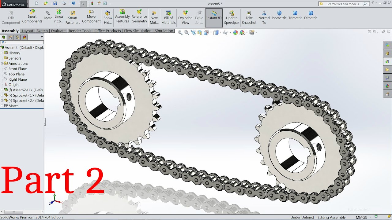SolidWorks tutorial Chain and Sprocket Part2