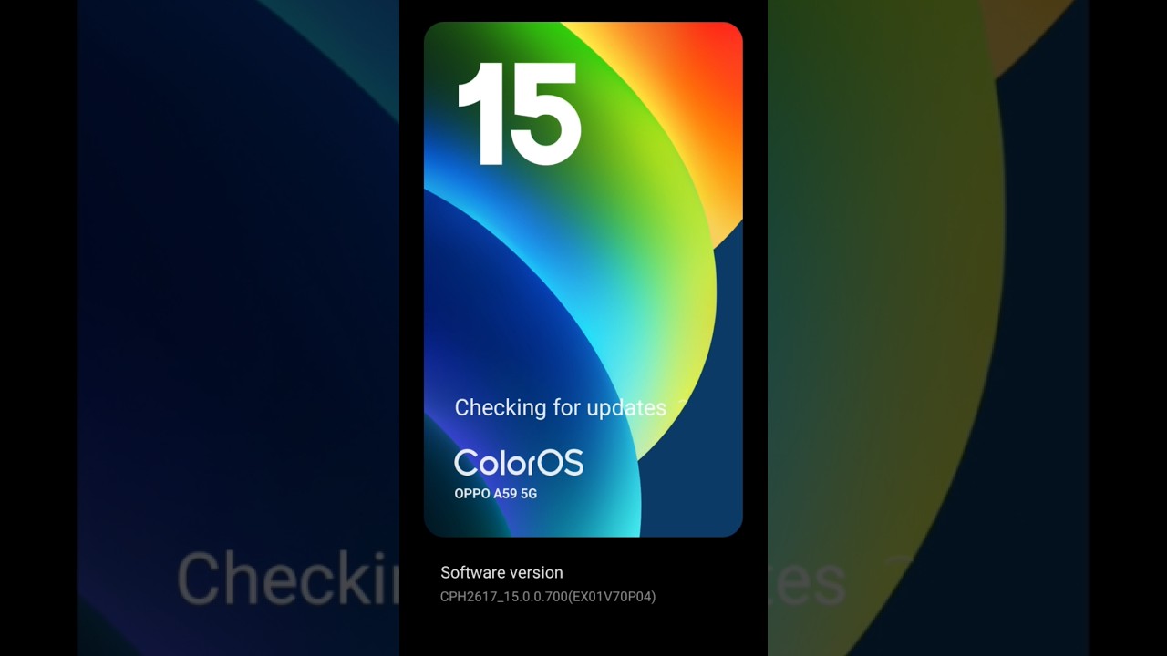 |OPPO A59 5G || New Update ||colourOS 15 #software #virsion #updating #video