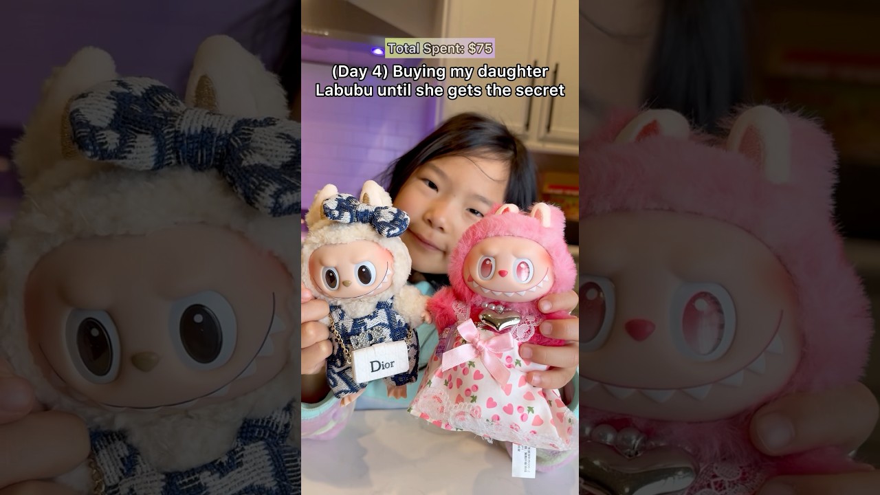 Surprising my daughter with LABUBU clothes!! (Day 4, $75 Spent)