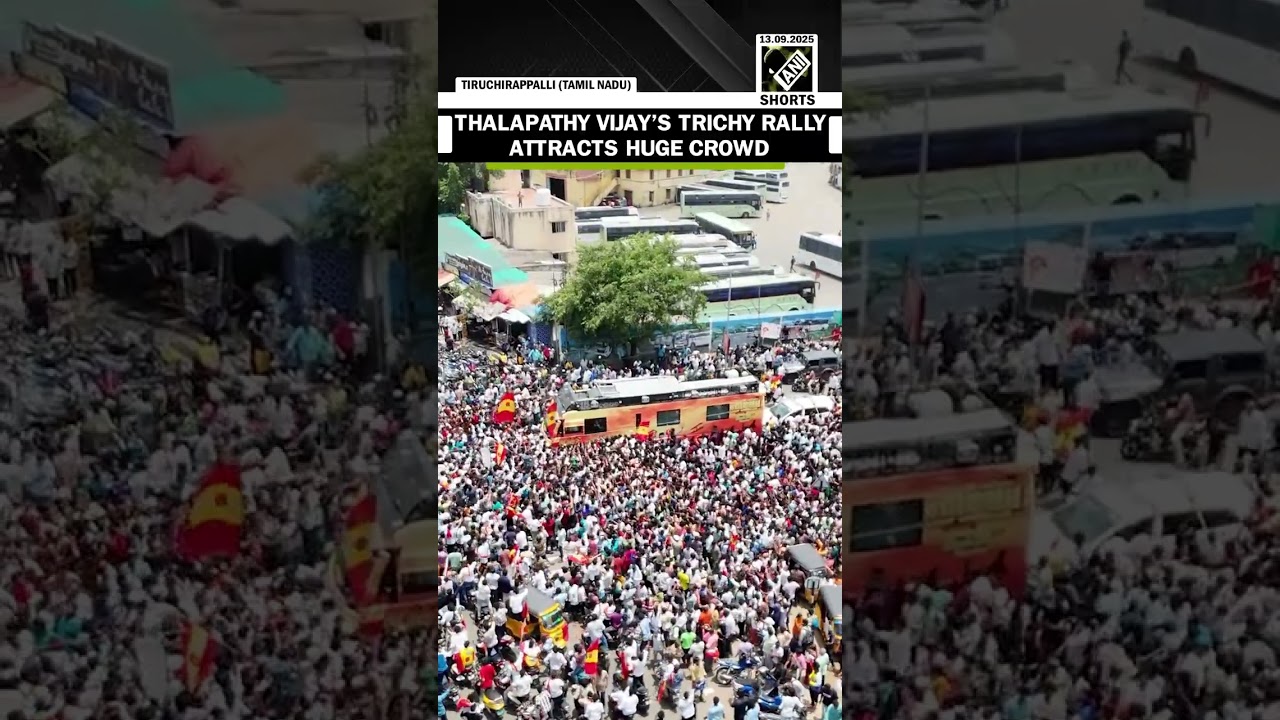 Huge crowd gathers in Trichy as TVK chief Actor Vijay launches statewide political campaign